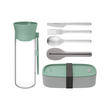 Water Bottle Flatware And Bento Box Green