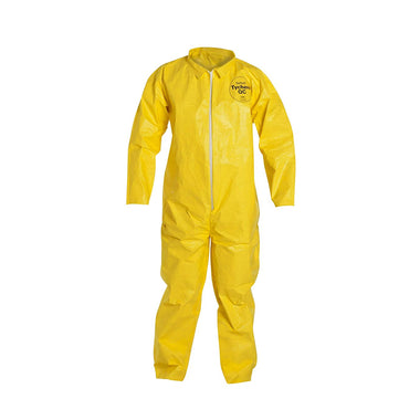 Disposable Chemical Resistant Coverall With Serged Seams And Open Cuff